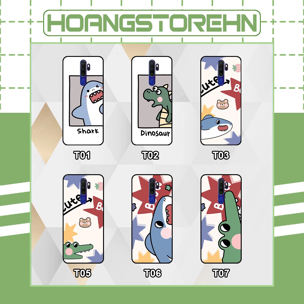 Ốp Oppo A5 2020 / A9 2020 / A11 2020 in hình cá mập, khủng long dễ thương, cute (T01 - T06)
