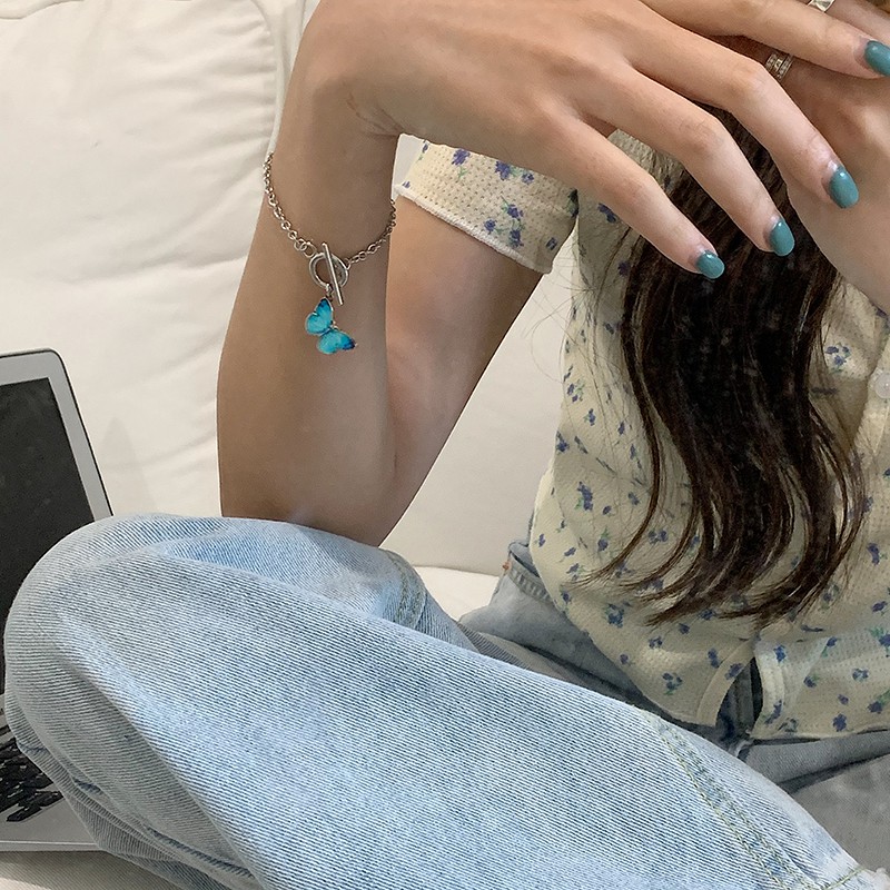 IF ME Vòng Tay Hợp Kim Mặt Hình Bướm Đáng Yêu Cho Nữ