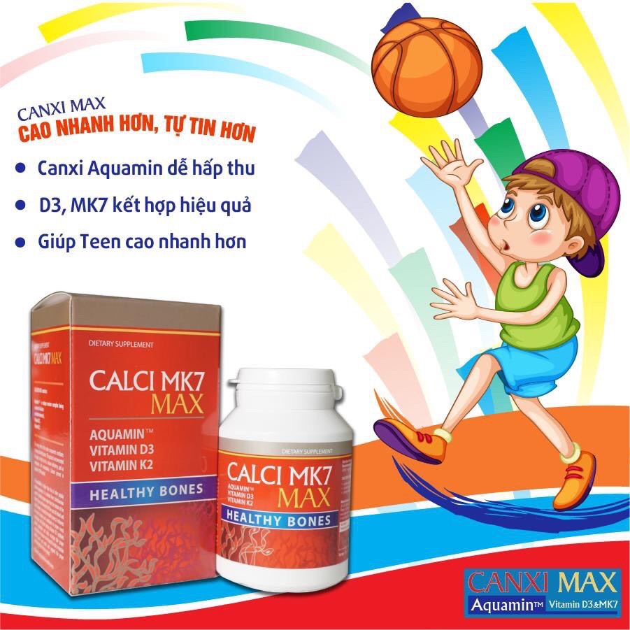 ✅ CALCIUM MK7 MAX - Bổ sung canxi hữu cơ cho bà bầu (chiết xuất tảo đỏ quý hiếm)