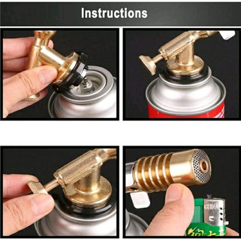 Đèn khò ga 1300 độ bằng đồng nguyên khối độ bền cao. Súng khò ga mini