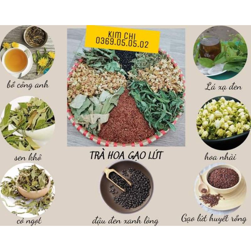 TRÀ HOA GẠO LỨT LỢI SỮA NHÀ E TỰ LÀM