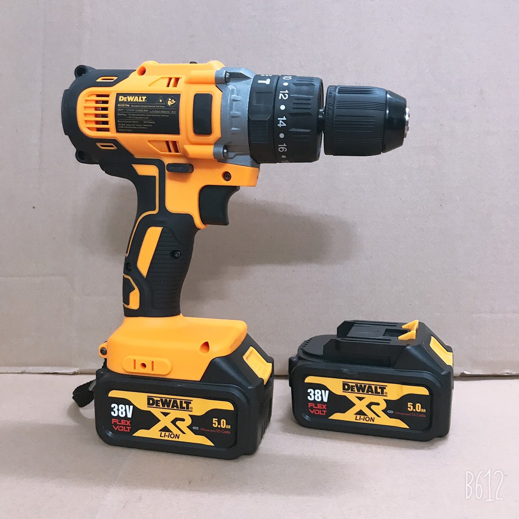 Máy Khoan Pin Dewalt 38V 3 Chức Năng Motor 775, Auto Lock Model DCD 777 - Tặng mũi khoan đa năng