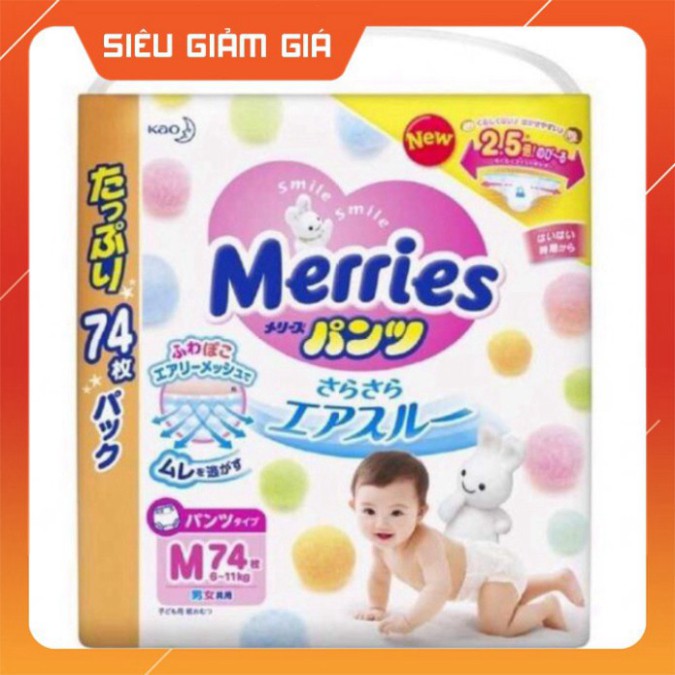 Tã/Bỉm Dán/Quần Merries Nội Địa size Jumbo M74/M76/L56/L64/XL50 - * vb14s