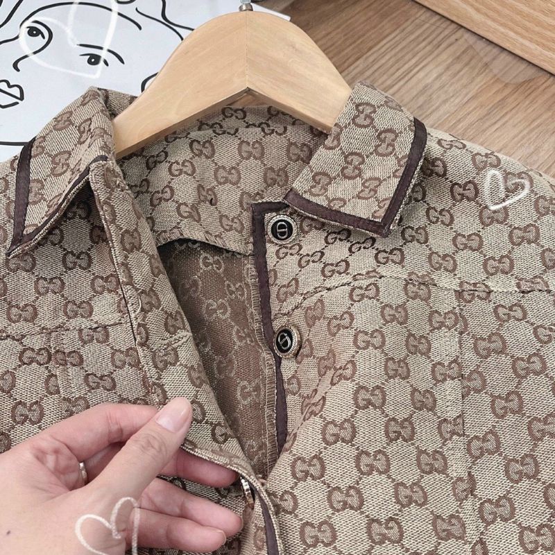 Set dạ nâu họa tiết 2 món sang chảnh kèm hình thật