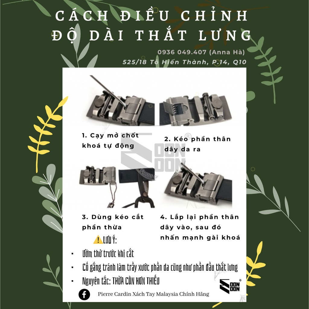 📕 SALE 50%📕 Dây Nịt Da Nam PIERRE CARDIN Auth Malaysia PC16