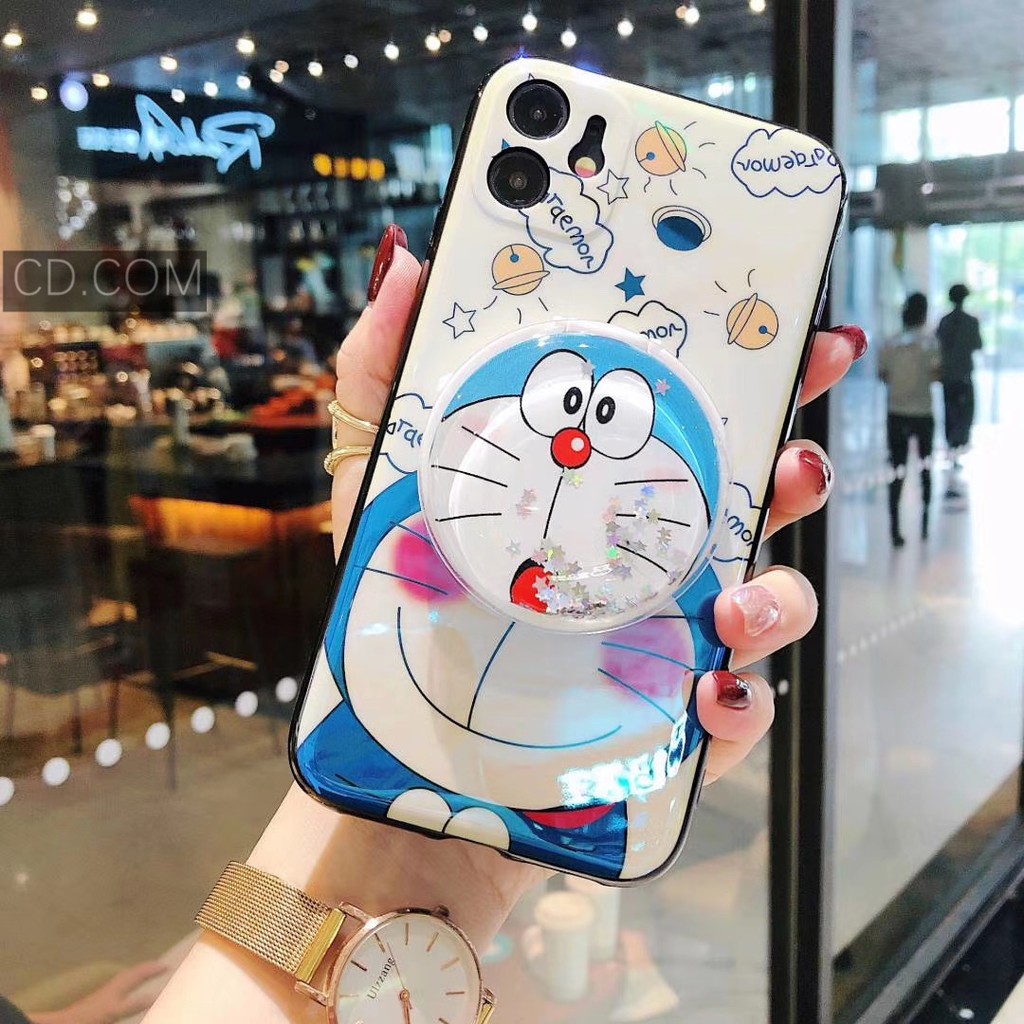 Ốp Điện Thoại Mềm Có Gương Hình Doraemon Cho OPPO A52 A92 A3S A5S A5 20 A37 A57 A59 A71 A83 F5 F7 F9 F11 F11 Pro