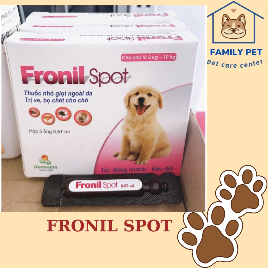 Thuốc nhỏ gáy diệt ve rận siêu nhanh cho chó mèo - fronil spot