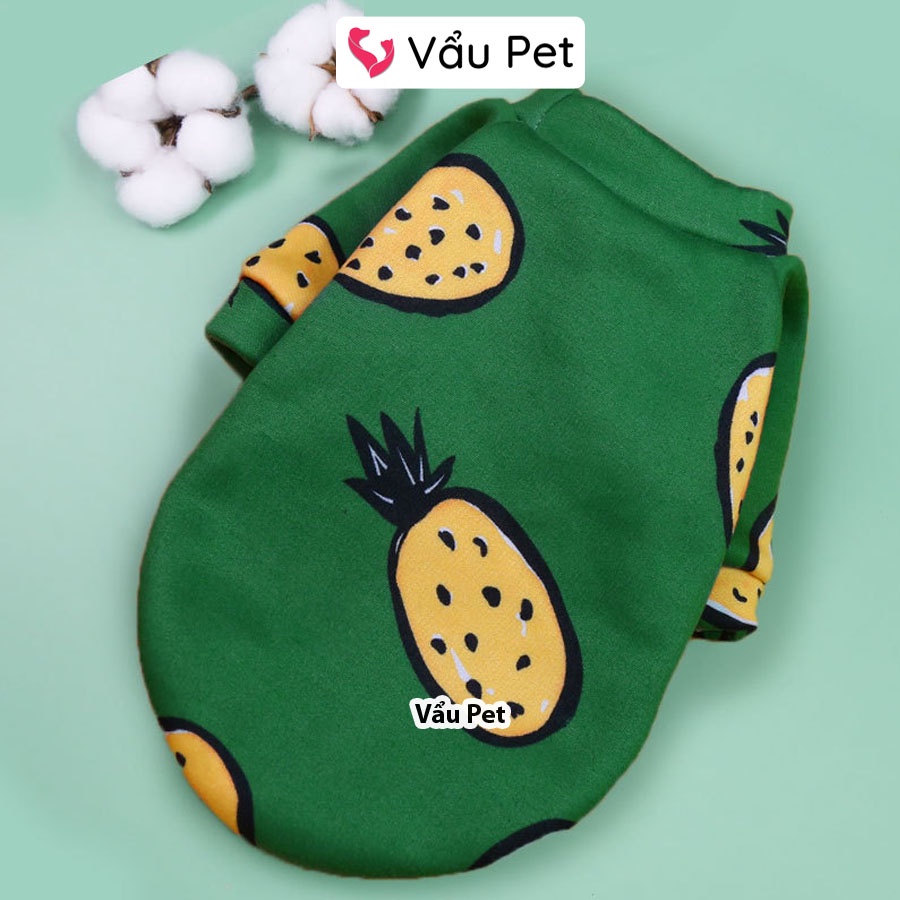 Áo cho chó mèo Nỉ họa tiết ngộ nghĩnh mùa đông - Quần áo cho chó poodle, con, lớn, mèo, thú cưng Vẩu Pet Shop