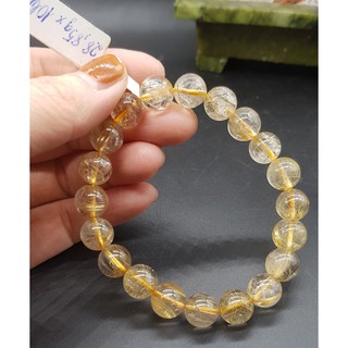 Vòng tay Phong thủy màu vàng cao cấp may mắn, tài lộc, bình an phù hợp Nam Nữ Mệnh Thổ, Kim - Size 10mm (kiểu 2)