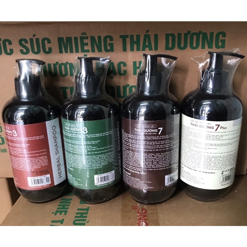 Dầu Gội Dược Liệu Thái Dương 3, 7, 7 Plus 480ml-Sao Thái Dương