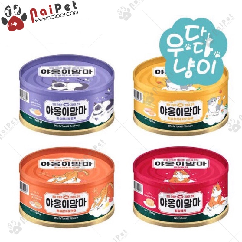 Thức Ăn Dinh Dưỡng Pate Cho Mèo Meow Mamma Hàn Quốc Lon 160g