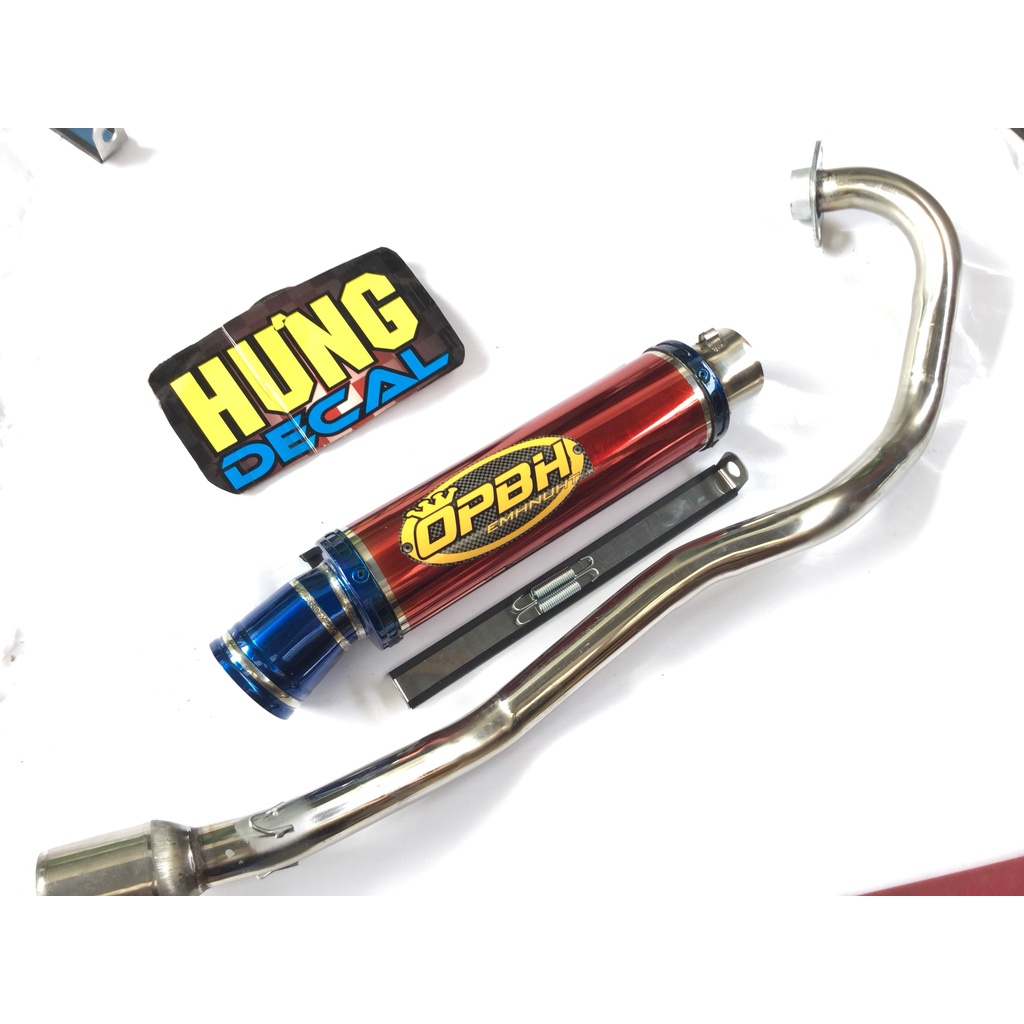 Bộ pô OBPH ĐỎ FULL CỔ INOX THẲNG WAVE, SI, CUP, DREAM, EXCITER, WINER, SONIC, RAIDER FI, SATRIA, GSX