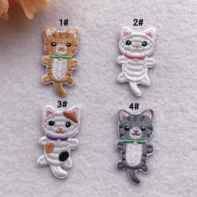 Sticker Hình Ủi / Patch Ủi Dán Quần Áo, Mũ Nón Hình Mèo Siêu Xinh
