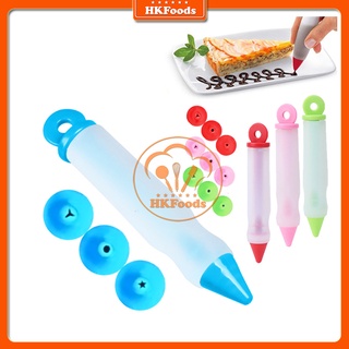 Bút viết chữ socola 4 đầu viết dùng trang trí bánh, chất liệu silicon