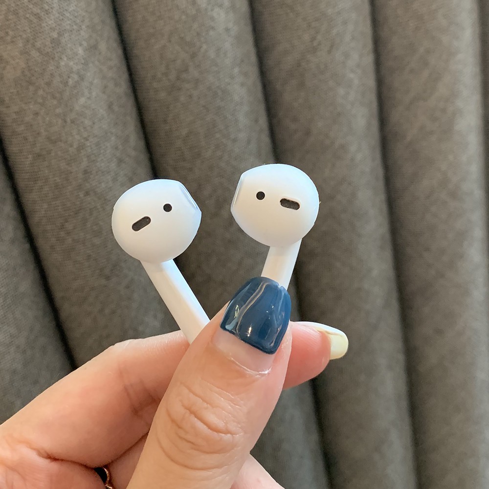 Cặp Nút Bọc Tai Nghe Airpods Thay Thế Bằng Silicon Mềm Siêu Mỏng Chống Trượt Màu Trơn Nhiều Màu Tiện Dụng