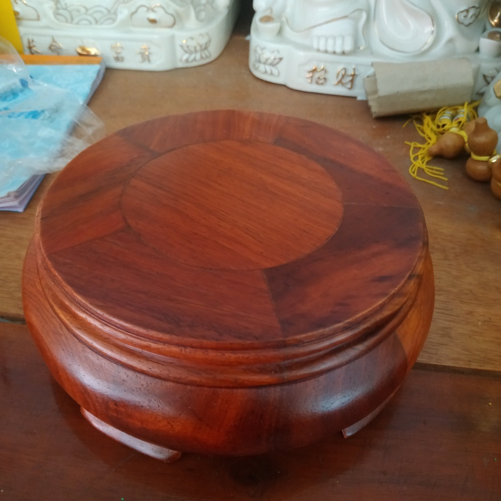 Đế tròn kê tượng bát nhang lư hương đồ cúng gỗ Hương