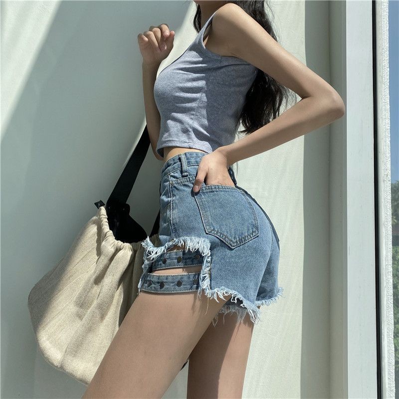 Quần đùi nữ, Quần short jean nữ rách gấu xẻ 2 bên cá tính ulzzang  Bigsize 5XL- Có ảnh thật
