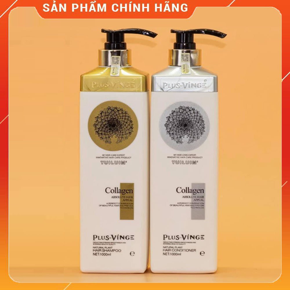BỘ ĐÔI DẦU GỘI VÀ XẢ COLLAGEN VINGE PHỤC HỒI HƯ TỔN & KÍCH THÍCH MỌC TÓC 1000ML