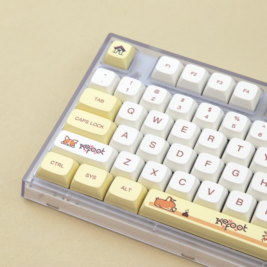 136 Phím Corgi Keycap XDA Hồ sơ Hình thú dễ thương PBT Thuốc nhuộm phụ Bàn phím cơ học Keycaps
