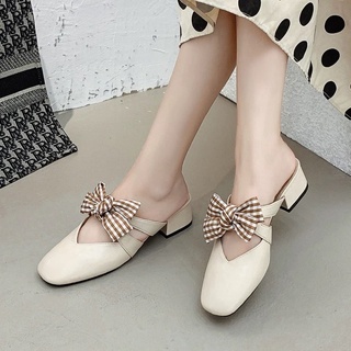 giày sục gót 5 phân thắt nơ