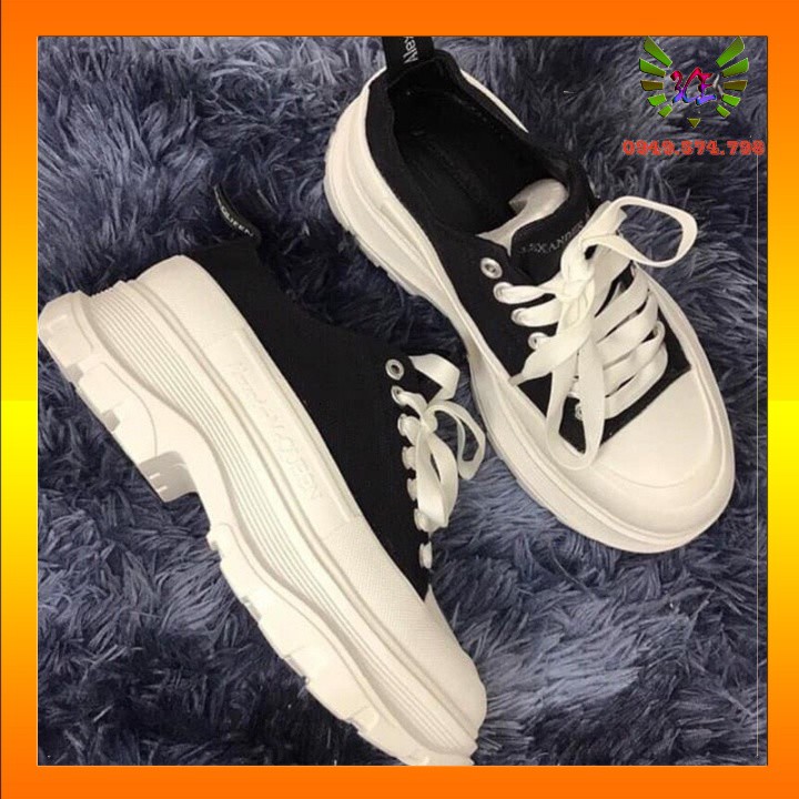 Giày Sneaker độn đế cao 7cm giày đen đế trắng mới nhất (Hỗ Trợ Đổi Trả) cổ thấp