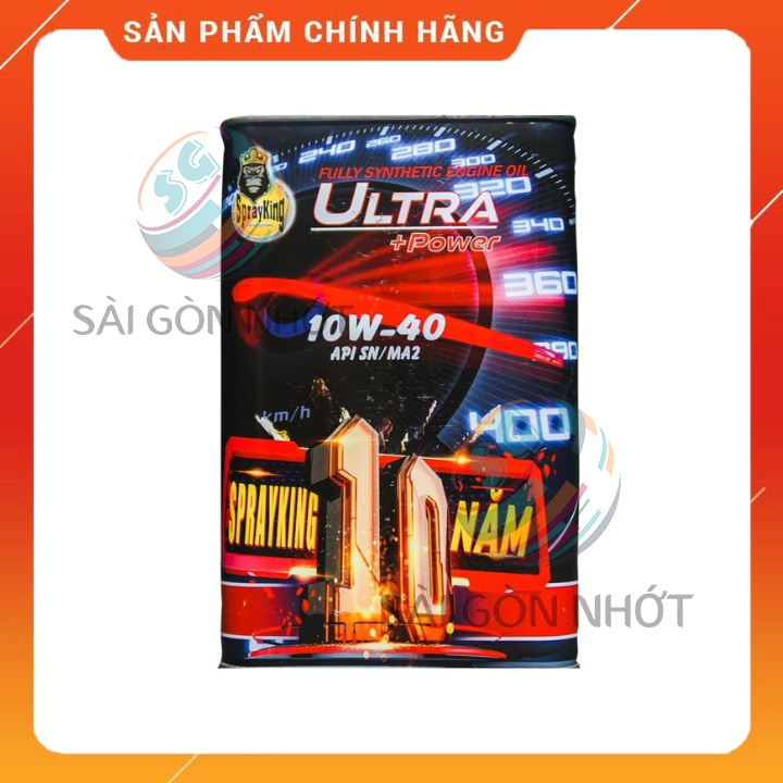 Nhớt Tổng Hợp Xe Côn Tay SPRAYKING ULTRA POWER PLUS - SAE 10w40 API SN bản kỉ niệm 10 năm