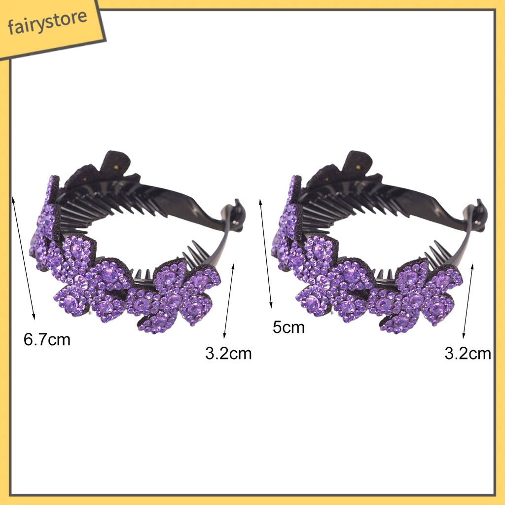 Kẹp Tóc Càng Cua Đính Đá Hình Bông Hoa Phong Cách Dành Cho Nữ