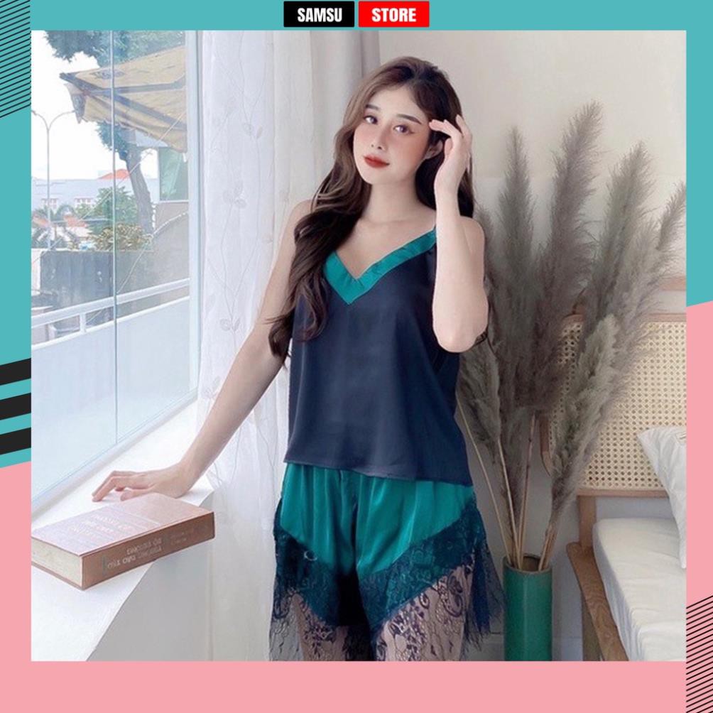 Đồ ngủ nữ sexy bigsize nữ phi lụa cao cấp 2 dây mặc nhà gợi cảm SAMSU FX02