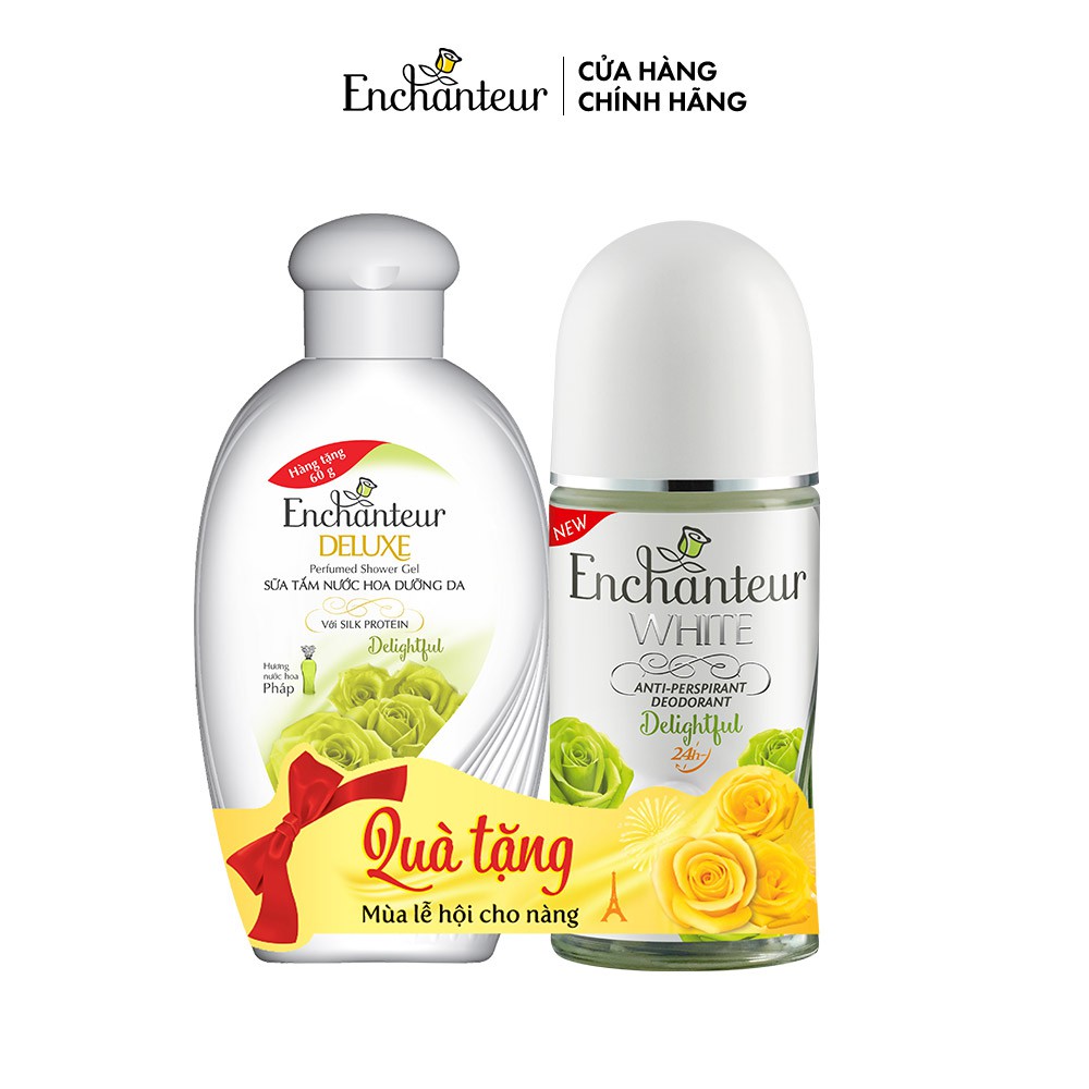 Lăn khử mùi trắng da Enchanteur Charming/Sensation/Delightful/Romantic/Magic 50ml - Tặng Sữa tắm 100gr