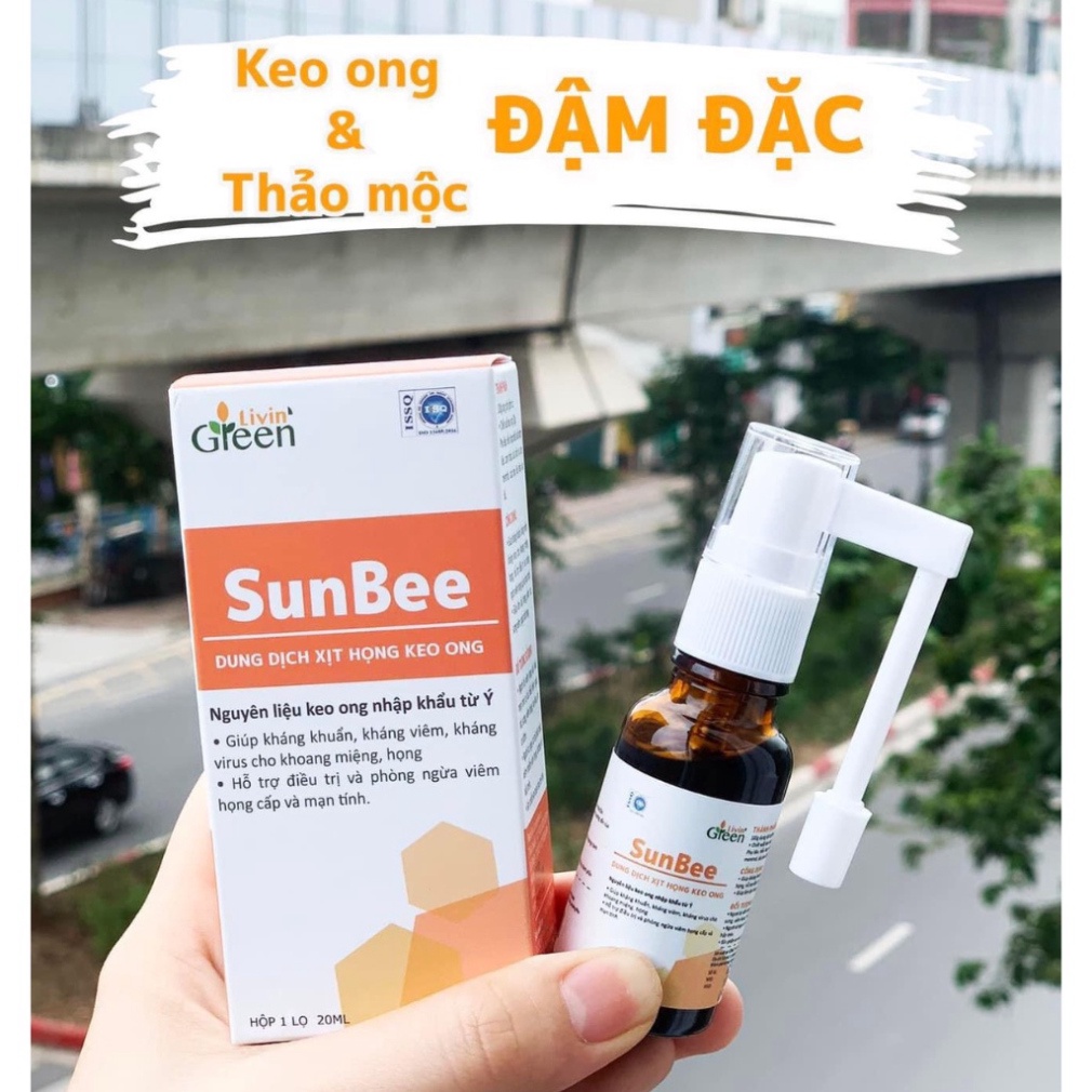 Xịt họng keo ong Sunbee, thành phần thảo mộc, giúp phòng ngừa và giảm ho, đau rát họng - Lọ 20 ml