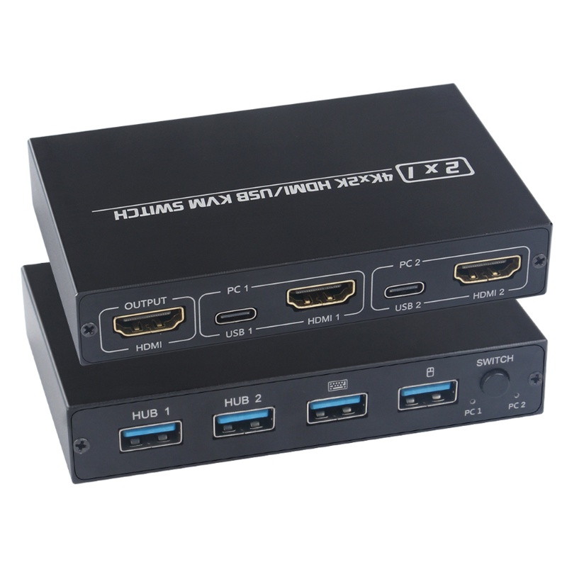 Công tắc KVM hỗ trợ chuyển đổi 2Kx4K 2 Hosts Share 1 HDMI/USB KVM