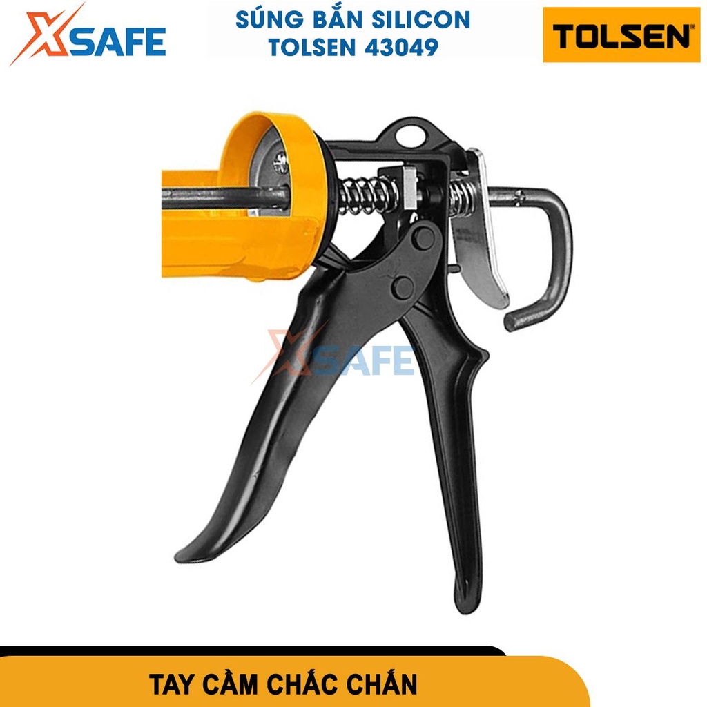 Dụng cụ bơm Silicone Tolsen 43049 kích thước 22.5cm, chất liệu nhựa, kim loại, trang bị tay bắn nhẹ nhàng dễ thao tác