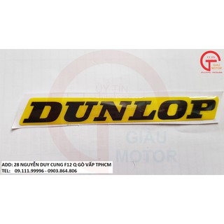 New - tem decal nổi chữ dunlop dán xe máy