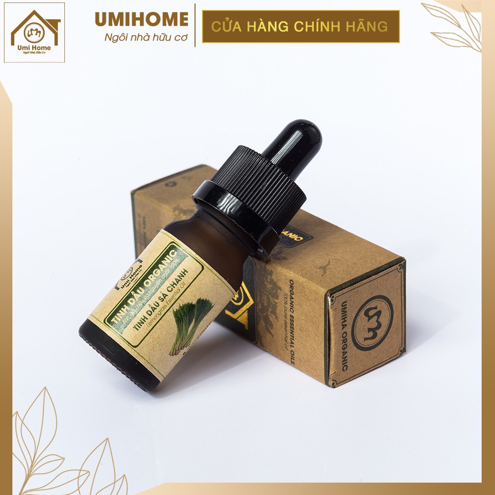 Tinh dầu Sả Chanh thơm phòng hữu cơ UMIHOME nguyên chất 10ml - Giúp khử mùi, đuổi chống muỗi côn trùng, giảm stress