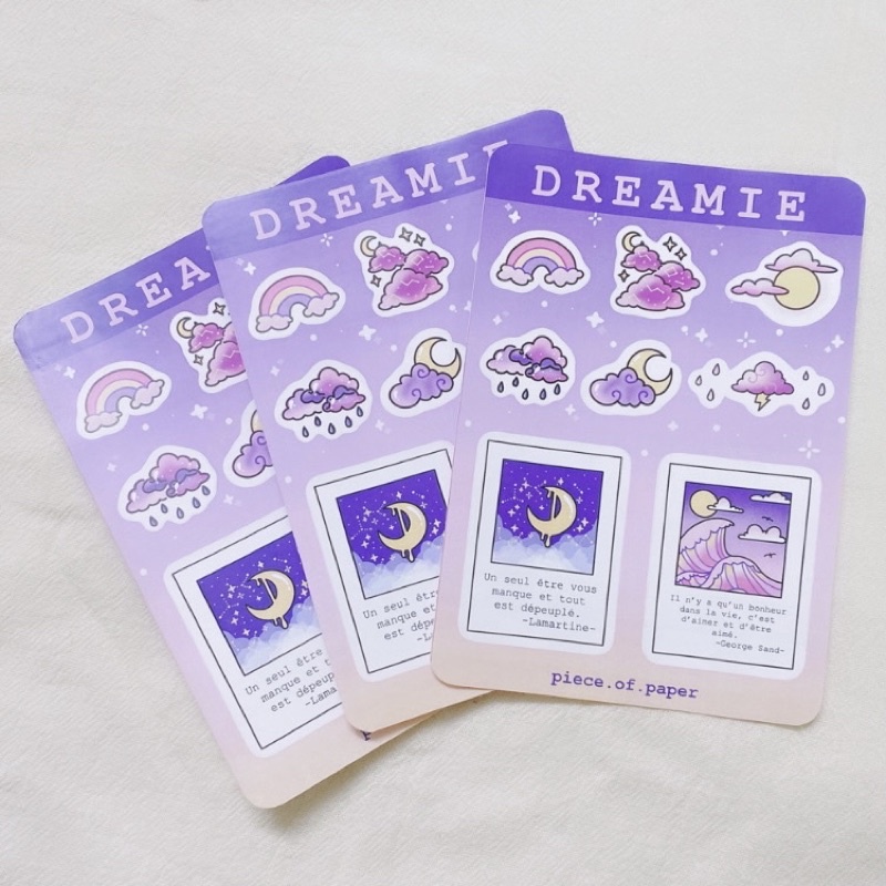 Dreamie sticker - hình dán những đám mây tím mộng mơ