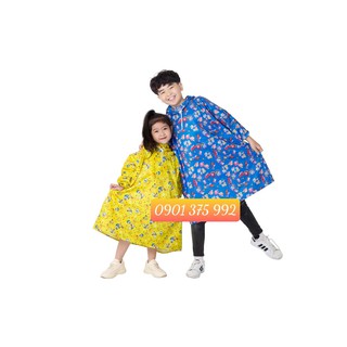Áo Mưa Vải Dù Bít Hông Họa Tiết Siêu Yêu Cho Trẻ Em