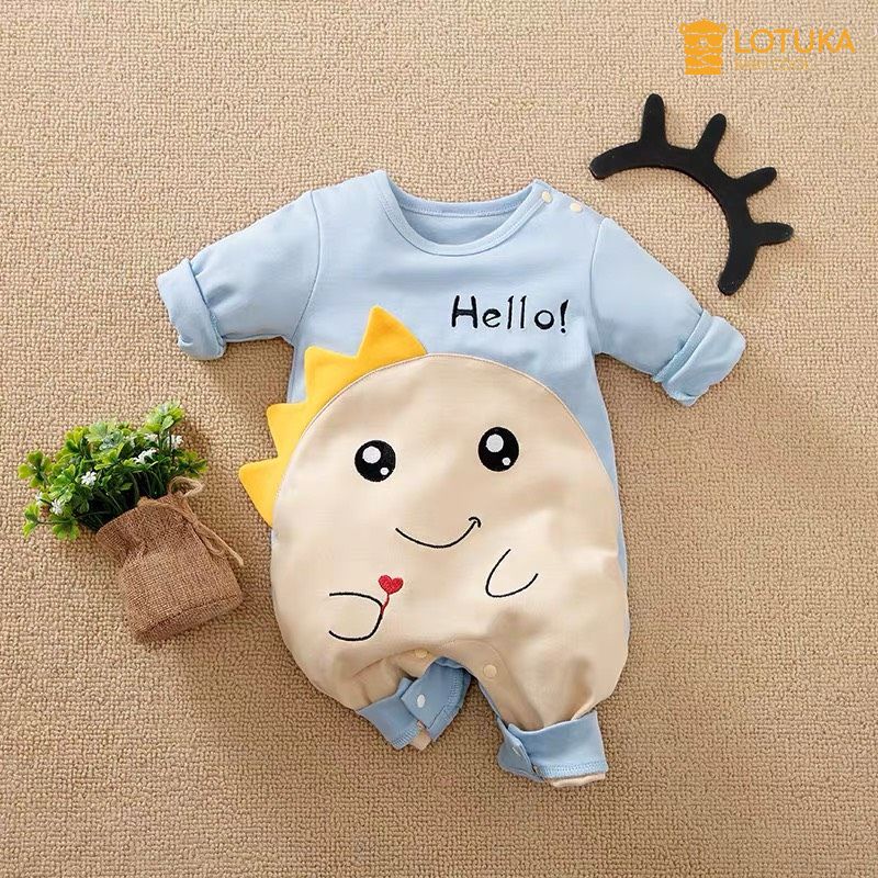 Body Dài tay cho Bé Trai Bé Gái mẫu quần áo trẻ em hình thú chất Cotton xịn mịn từ 3-12kg