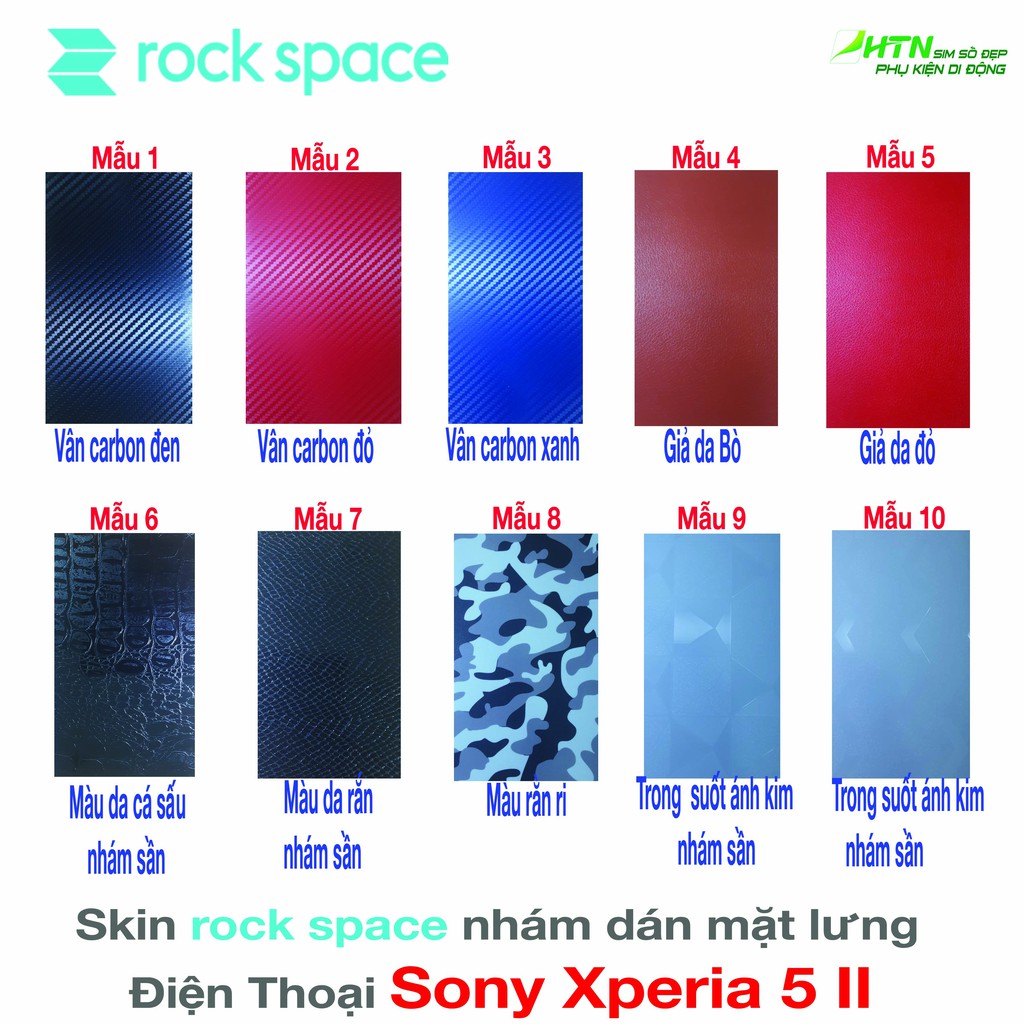 Miếng dán skin rock space cho điện thoại sony xperia 5 II nhám, chống vân tay, chống nước, trầy xướt và không phai màu