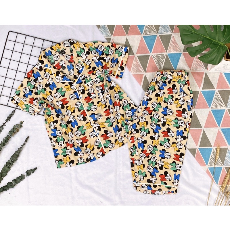 Bộ tole Pijama lửng mặc nhà [SIZE nhỏ]