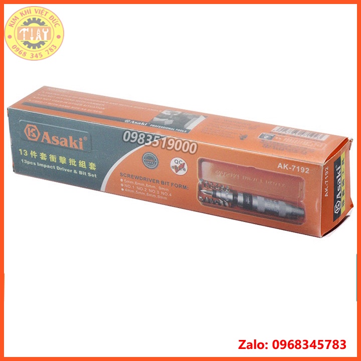 Bộ tô vít đóng 13 mũi cao cấp Asaki AK-7192