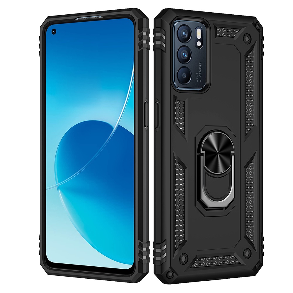 Ốp lưng Oppo Reno6 5G chống sốc 2 lớp kèm nhẫn iring làm giá đỡ