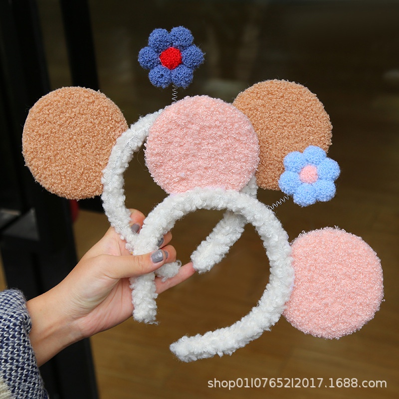 Băng Đô Cài Tóc Chống Trượt Thiết Kế Tai To Dễ Thương