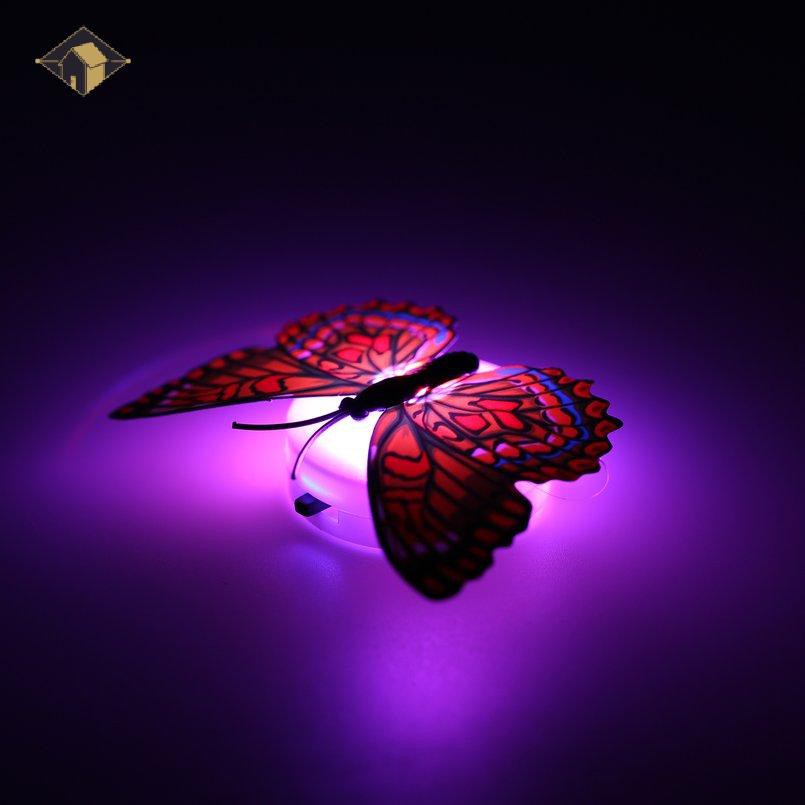 Đèn Ngủ Led Hình Bươm Bướm Nhiều Màu Sắc Lấp Lánh