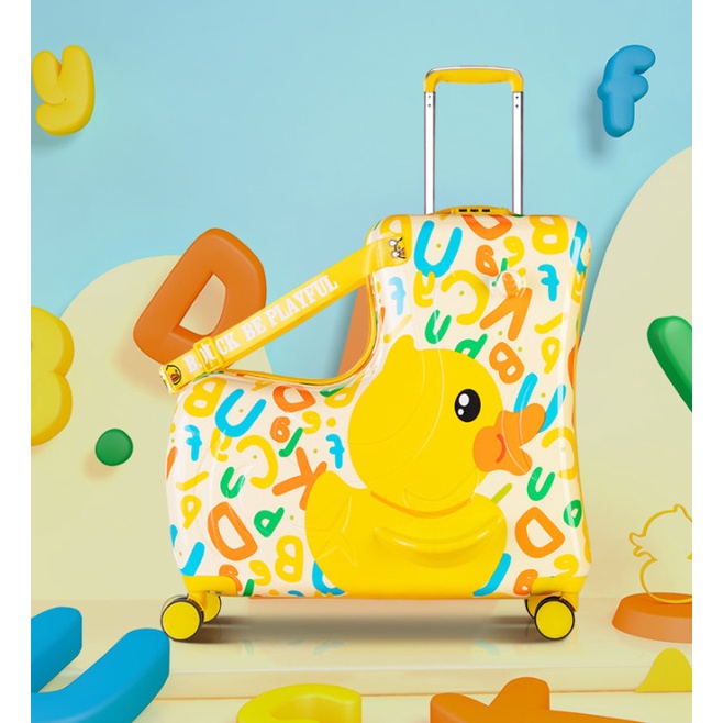 [Hàng Sẵn mới về] Vali Du lịch Vịt kéo B.duck Chữ Chính hãng kiêm xe ngồi cho bé