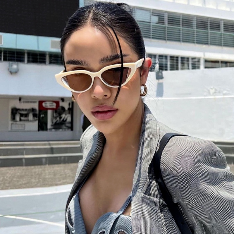(AIMURUSI) 【Giảm Giá】kính Mát Khung Mắt Mèo Tam Giác Phong Cách hip hop Âu Mỹ Cá Tính Mới