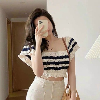 Áo trễ vai len nhăn hàng đẹp Quảng Châu