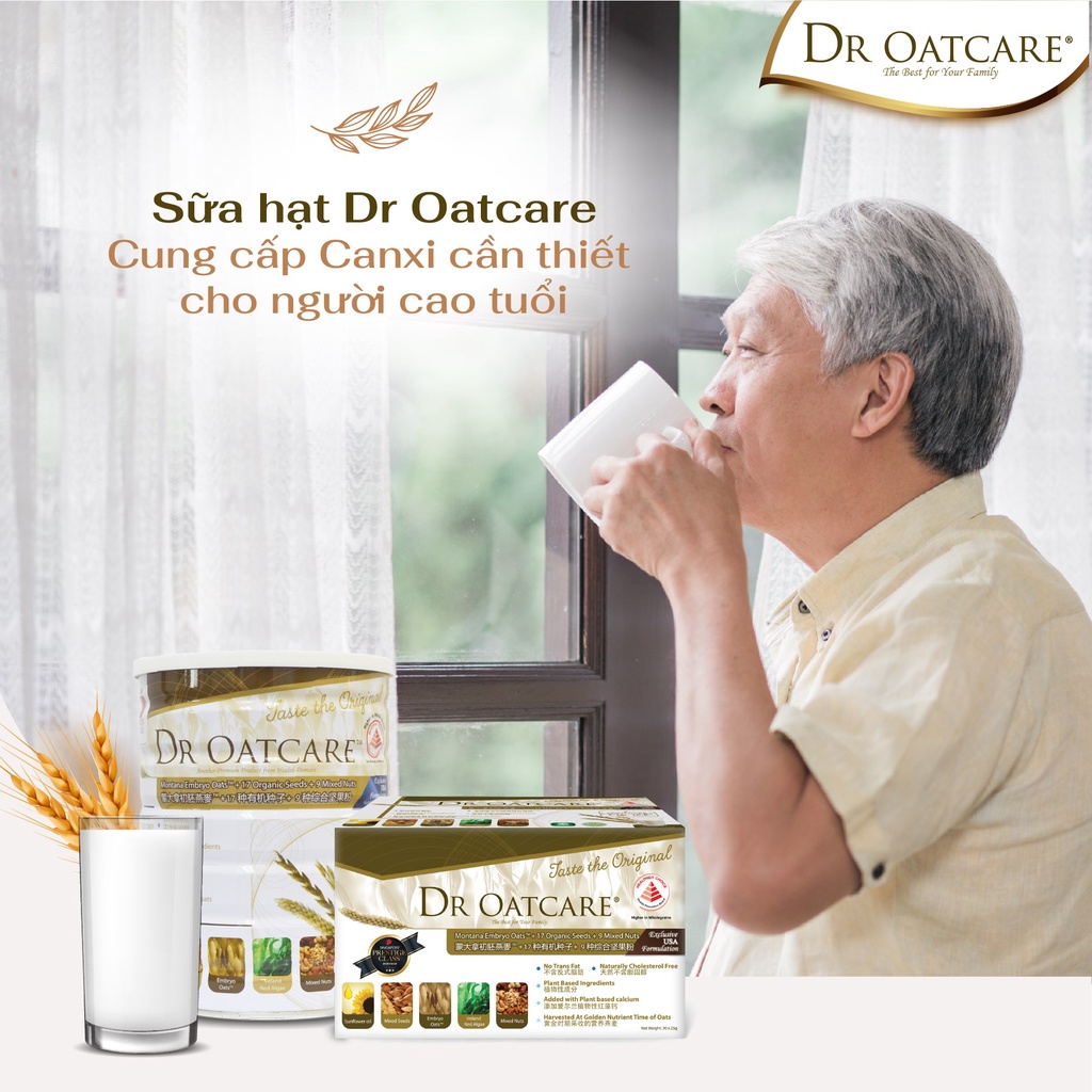 [FREESHIP VÀ TẶNG 2 GÓI BỘT CỎ LÚA MÌ ] Sữa Hạt Singapore Dr Oatcare - Dạng Lon 850g