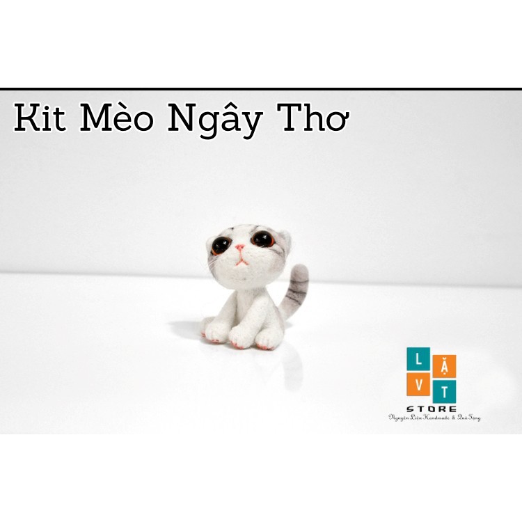 [Có Video Hướng Dẫn] Bộ Len Chọc Làm Mèo Nũng Nịu - Needle Felting Cat - Handmade, diys