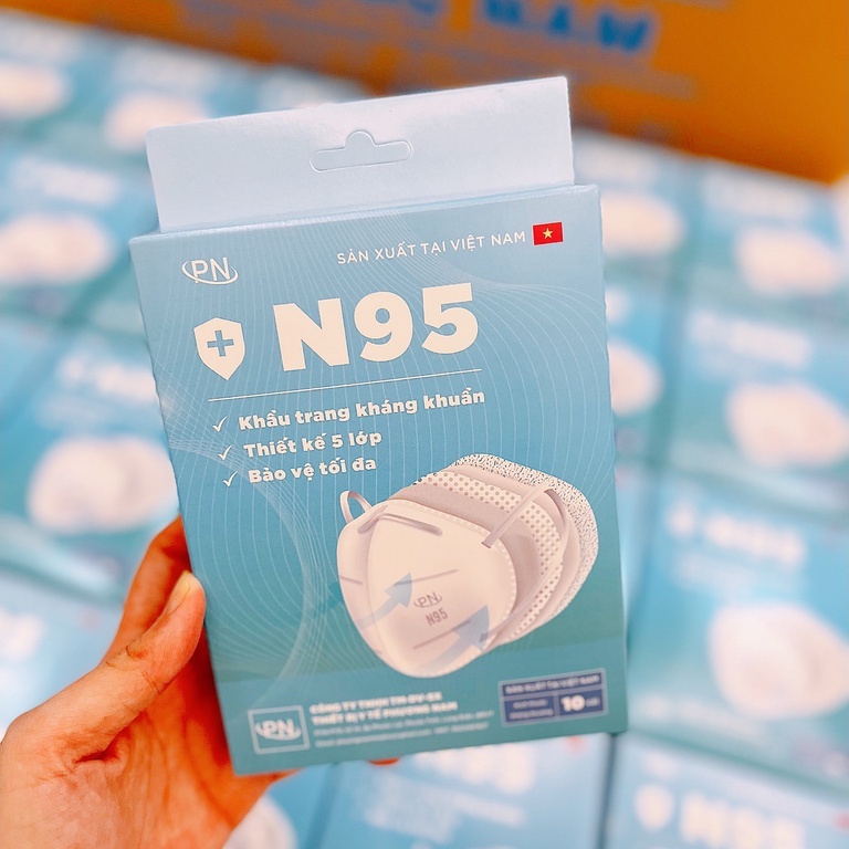 Túi 10 Chiếc Khẩu Trang 5 lớp chính hãng Kháng Khuẩn Chống Bụi Mịn PN
