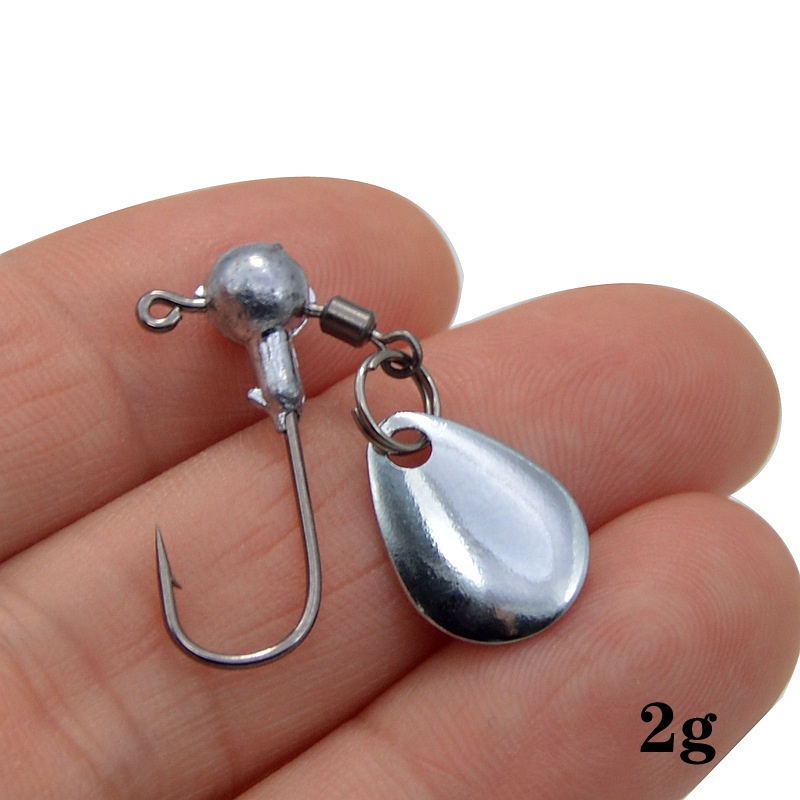 Set 5 Lưỡi Câu Cá Đầu Tròn 2g 4g Chuyên Dụng